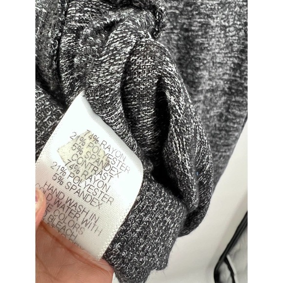 HARLOWE & GRAHAM Womens Medium Dark Gray Space Dye Hoodie Rayon Knit Sweatshirt - Picture 6 of 6